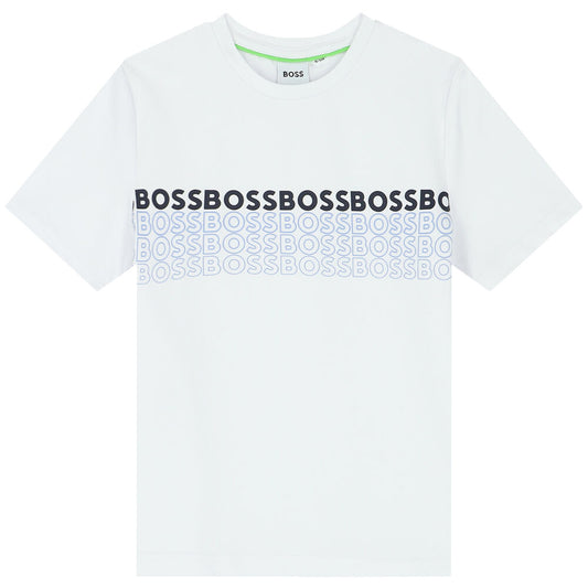 Bluze e bardhe me logo/Boys White Logo T-Shirt-Boss