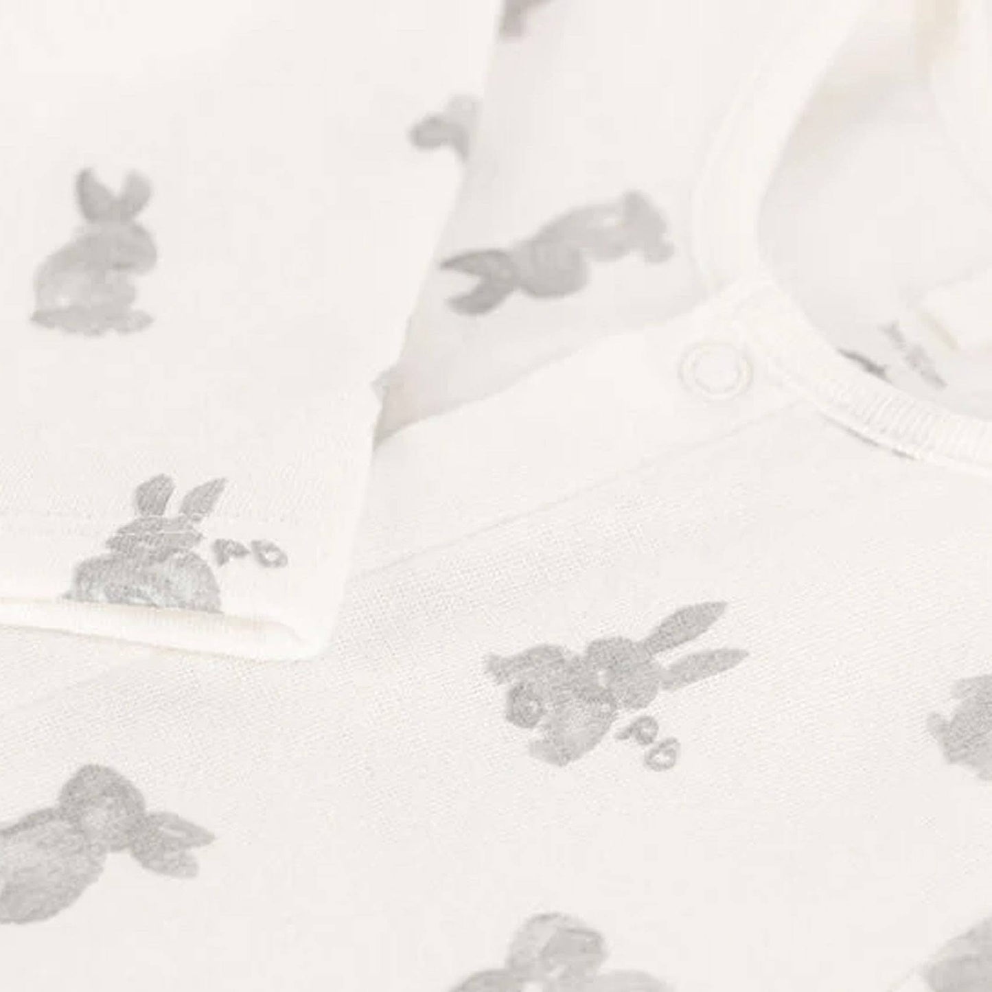 Pizhama me lepurusha/ white multi bunny print footie-Petit Bateau