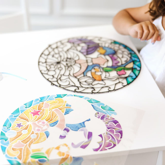 Sirena me Xham Ngjites /Mermaid Stained Glass Melissa&Doug