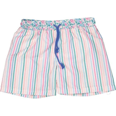 Tuta noti me vija/Liberty Stripes Classic Swim Shorts, Pink, Blue And Green-Paper Boat
