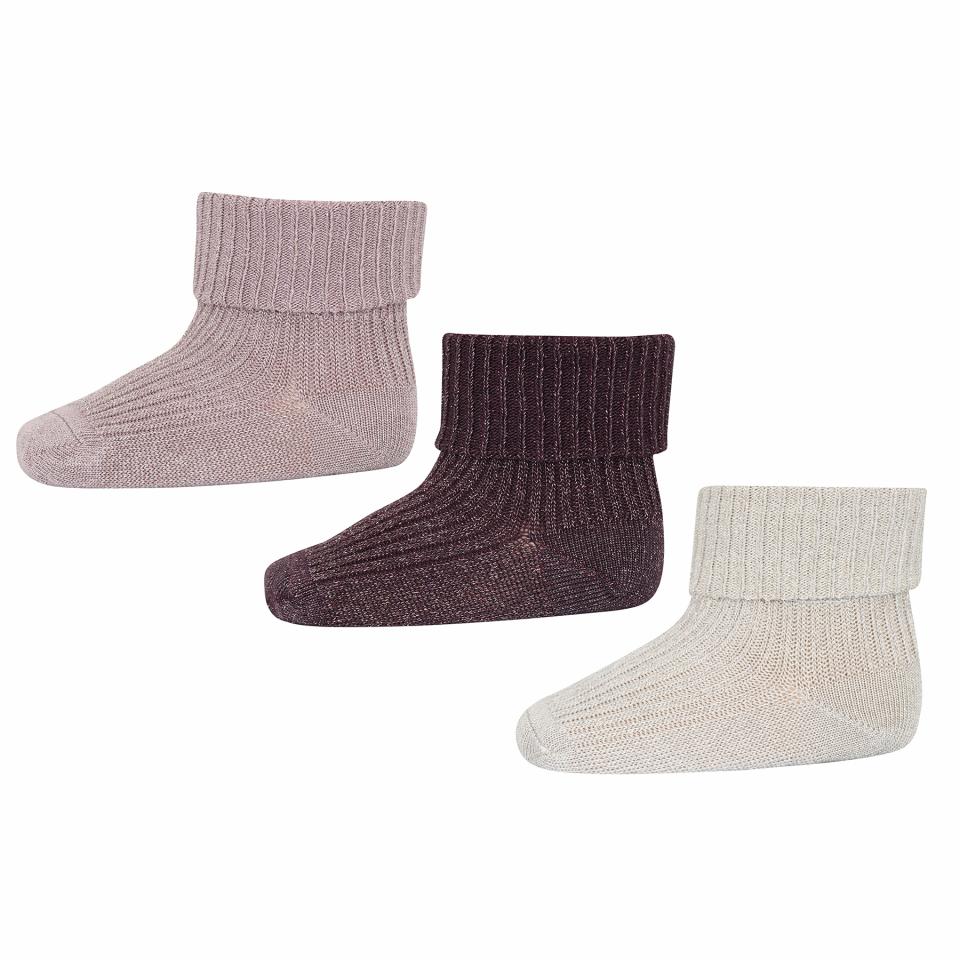 Corape me shkelqim,roze-Ida glitter socks rose dust-Mp Denmark