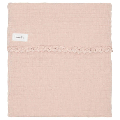 Kuverta ngjyre roze/Basinet Blanket Lace Elba -Koeka