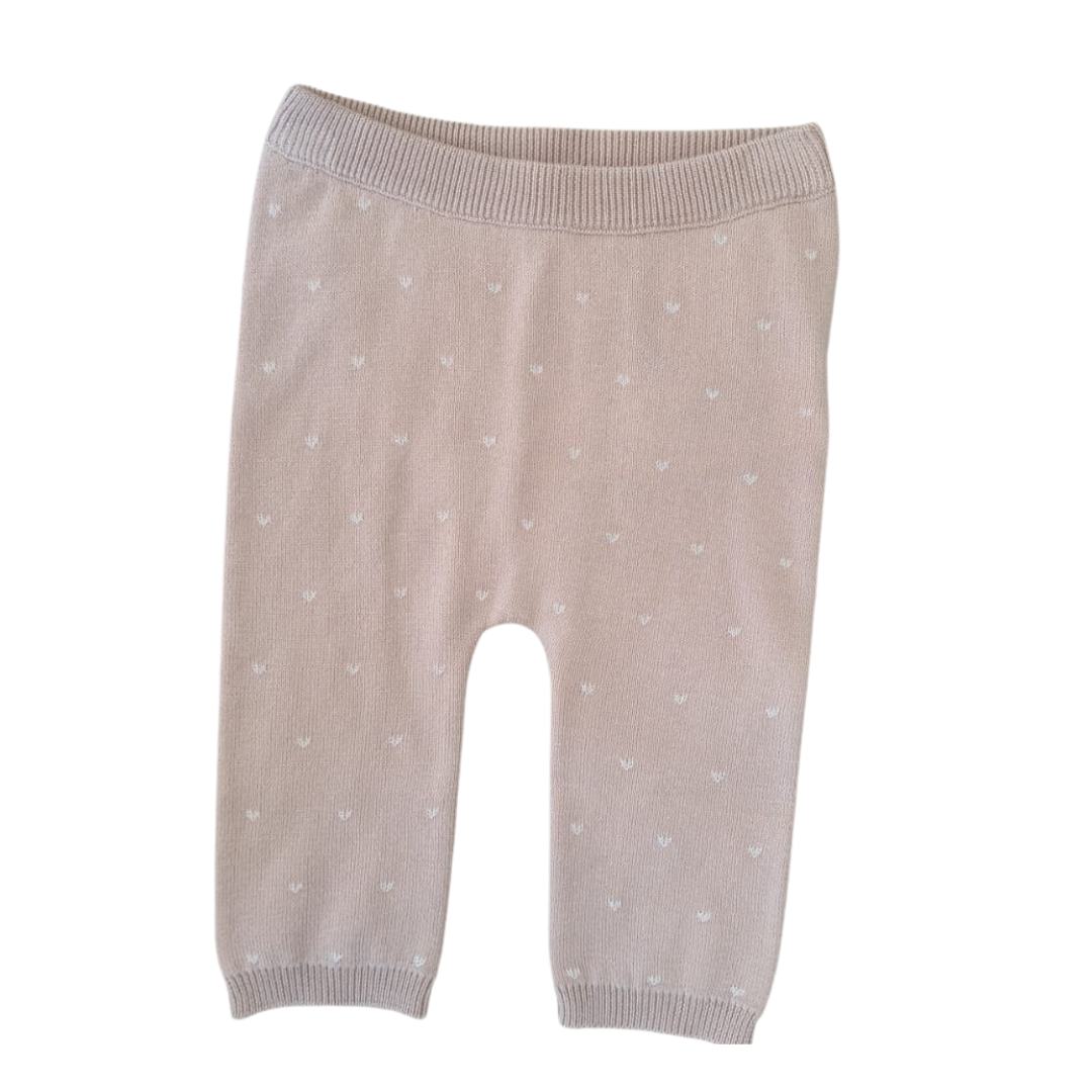 Tuta me zemra te vogla\Pira, Pants  Cream Taupe Hearts- Marmar