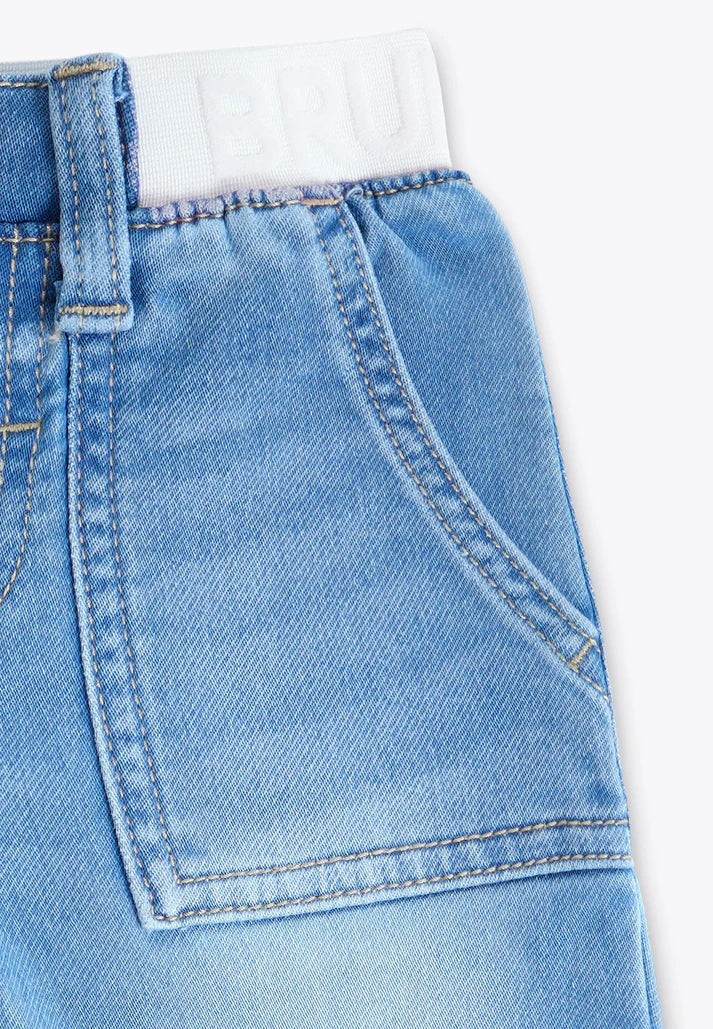 Pantallona xhins blu  i hapur/Pantalone con Elastico in Denim/Brums