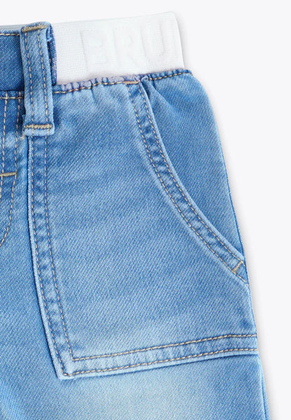 Pantallona xhins blu  i hapur/Pantalone con Elastico in Denim/Brums