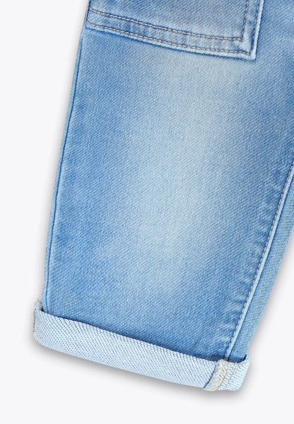 Pantallona xhins blu  i hapur/Pantalone con Elastico in Denim/Brums