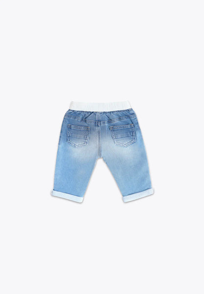 Pantallona xhins blu  i hapur/Pantalone con Elastico in Denim/Brums