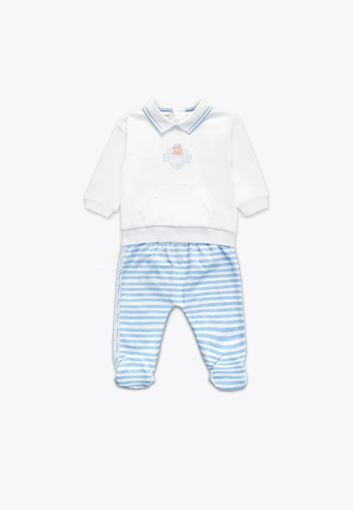 Komplet 2-pjesë bluze dhe geta/Completo 2 Pezzi in Interlock Leggero: Top e Ghettina con Piede/Brums