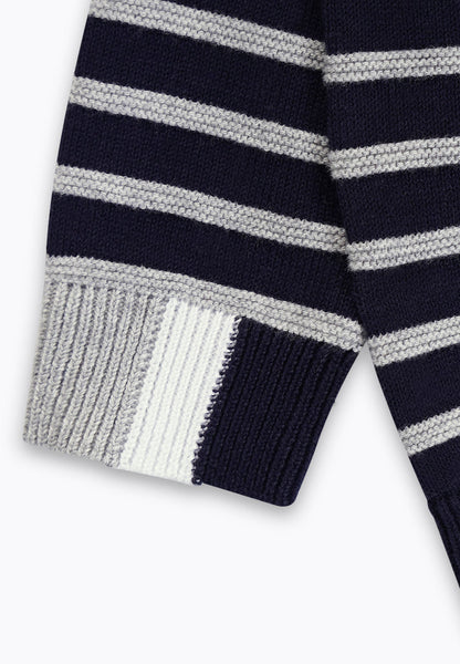 Bluze e thurur me mege te gjata/Top Girocollo Rigato in Maglia/ Brums