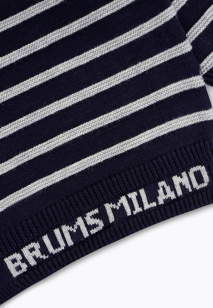 Bluze e thurur me mege te gjata/Top Girocollo Rigato in Maglia/ Brums