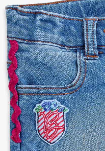 Pantallona Indigo/Pantalone con Patch in Felpa Indigo/Brums