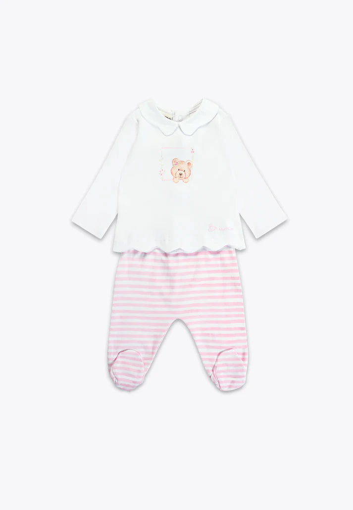Set 2-pjesësh bluze dhe gheta /Completo 2 Pezzi in Interlock: Top e Ghettina con Piede/ Brums