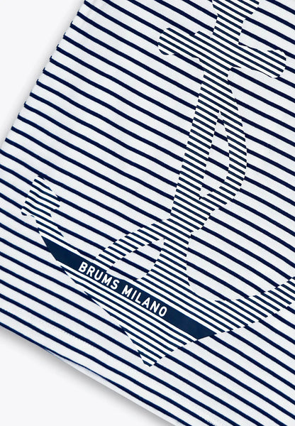 Bluze me vija me spirancë/T-Shirt Rigata con Ancora in Jersey BCI/Brums