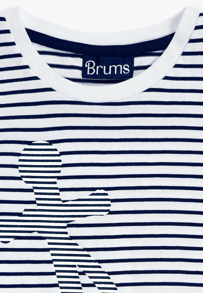 Bluze me vija me spirancë/T-Shirt Rigata con Ancora in Jersey BCI/Brums
