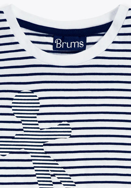 Bluze me vija me spirancë/T-Shirt Rigata con Ancora in Jersey BCI/Brums