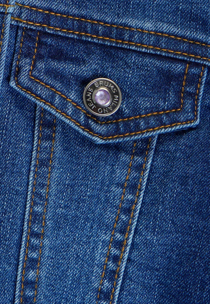 Xhaketë xhins Stretch me gura te aplikuara /Giubbino con Applicazioni in Denim Stretch REPREVE/Brums