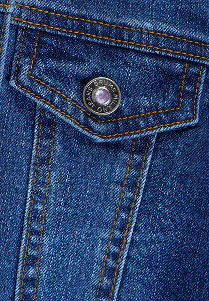 Xhaketë xhins Stretch me gura te aplikuara /Giubbino con Applicazioni in Denim Stretch REPREVE/Brums