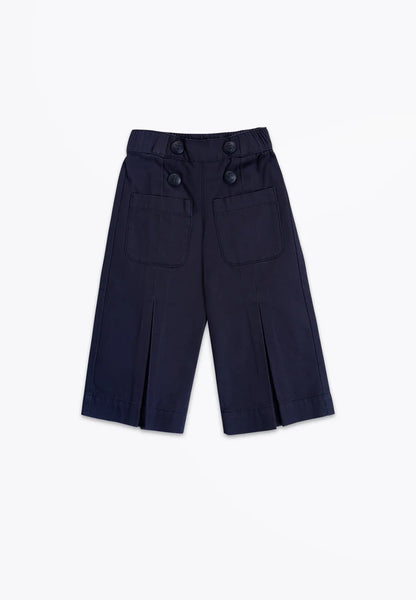 Pantallona blu me kopsa/Pantalone in Canvas/Brums