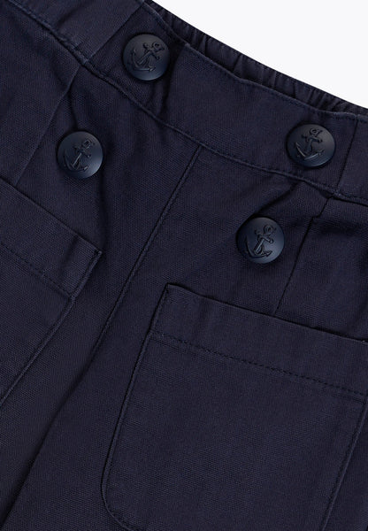 Pantallona blu me kopsa/Pantalone in Canvas/Brums