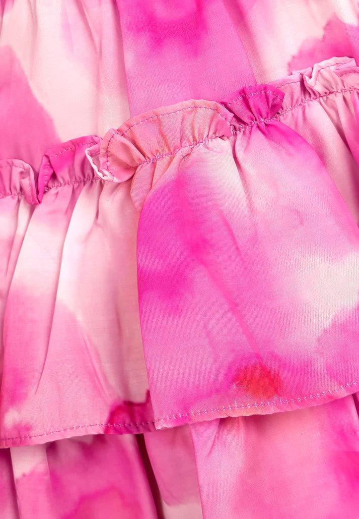 Fustan cerimonial me motive roze/Abito Fantasia/Brums