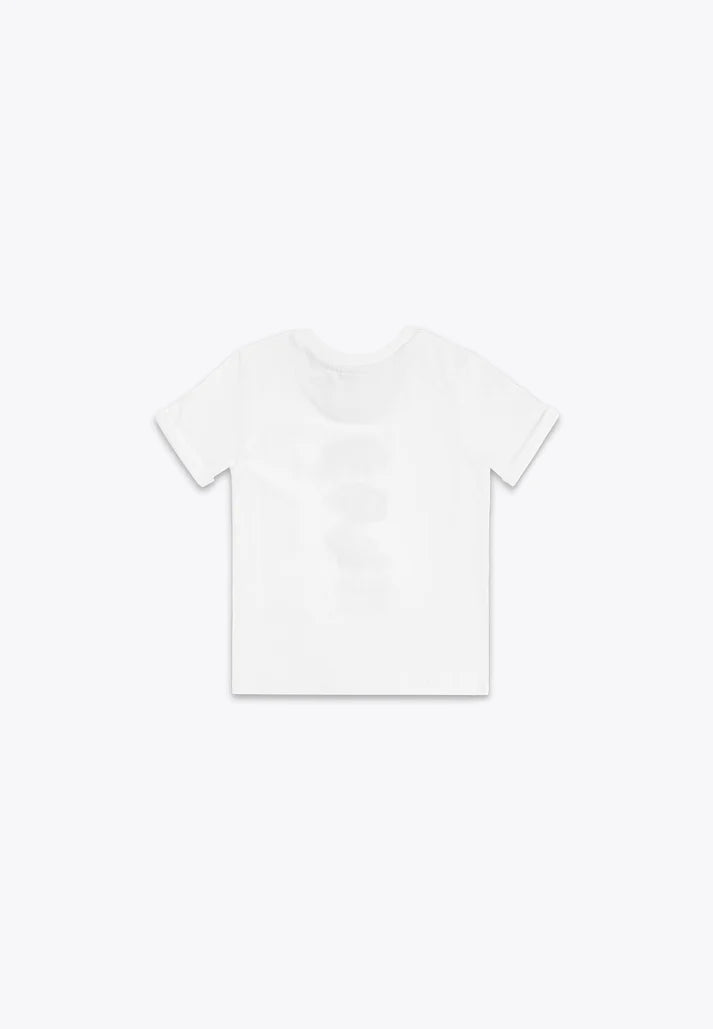 Bluze e bardhe me rinoceront te qendisur/ T-Shirt con Ricami in Jersey/ Brums