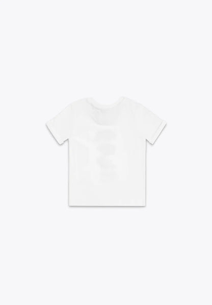 Bluze e bardhe me rinoceront te qendisur/ T-Shirt con Ricami in Jersey/ Brums