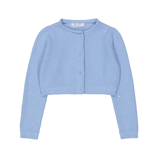 Kardigan pambuku vajzash me temina/Cardigan da bambina in cotone con paillettes/Melby