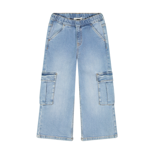 Pantallona xhins Cargo për vajza/Pantalone cargo in denim bambina/Melby