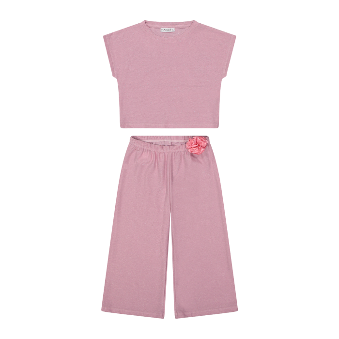 Kostum elegant roze /Completo elegante in jersey lurex bambina/Melby