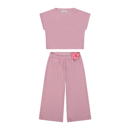 Kostum elegant roze /Completo elegante in jersey lurex bambina/Melby