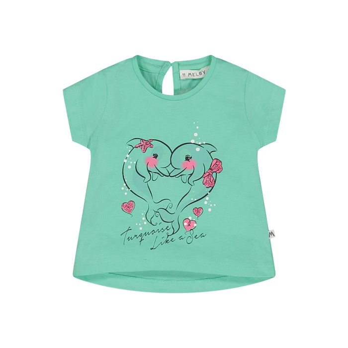 Bluzë me mëngë të shkurtra për  bebi vajza/T-shirt a maniche corte per baby girl/Melby