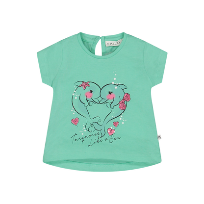 Bluzë me mëngë të shkurtra për  bebi vajza/T-shirt a maniche corte per baby girl/Melby