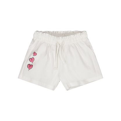Pantallona të shkurtra jersey te bardha për vajza/Shorts da bambina in jersey stretch/Melby