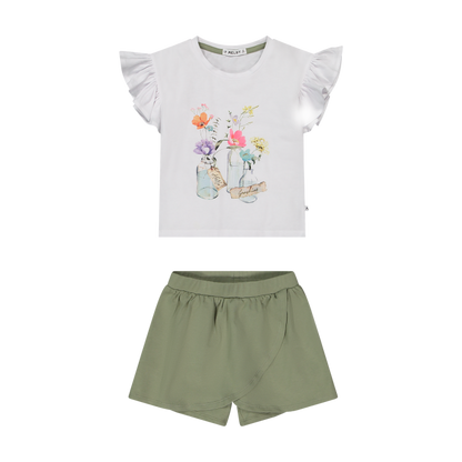 Kostum dy pjese per vajza/Completo in jersey stretch da bambina/Melby