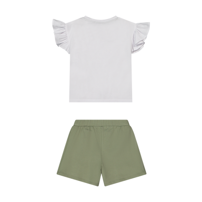 Kostum dy pjese per vajza/Completo in jersey stretch da bambina/Melby