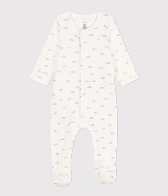 Badizhama me krah te gjate me re /TUBE KNIT CLOUD PATTERNED BODYJAMA-Petit Bateau