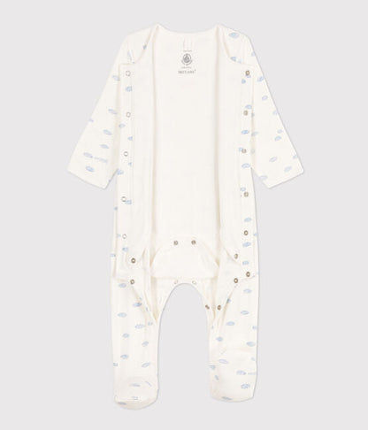 Badizhama me krah te gjate me re /TUBE KNIT CLOUD PATTERNED BODYJAMA-Petit Bateau