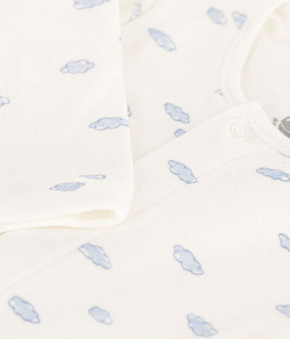 Badizhama me krah te gjate me re /TUBE KNIT CLOUD PATTERNED BODYJAMA-Petit Bateau
