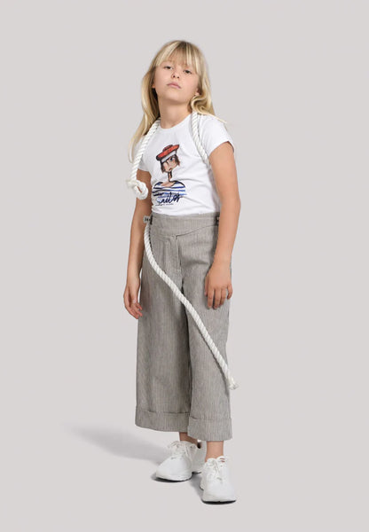 Pantallona me vija/Pantalone Rigato in Drill/Brums