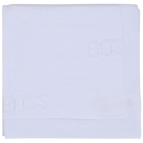 Batanije e bardhe e thurur  Boss/ Boss Unisex Knnitted White Blanket- Boss