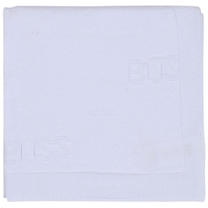 Batanije e bardhe e thurur  Boss/ Boss Unisex Knnitted White Blanket- Boss