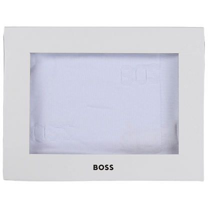 Batanije e bardhe e thurur  Boss/ Boss Unisex Knnitted White Blanket- Boss