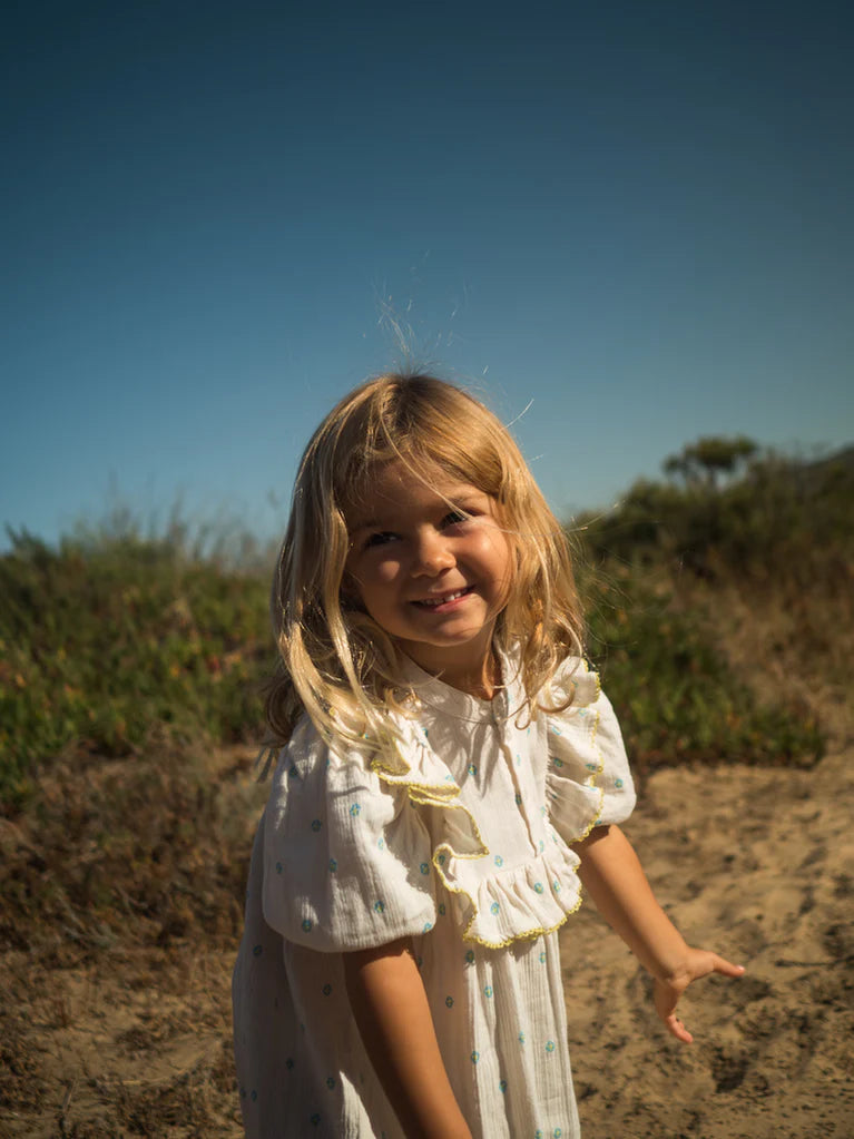 Fustan i fresekt pambuk me menge te shkurtra/ Dagny, Dress - Geometrics/MarMar