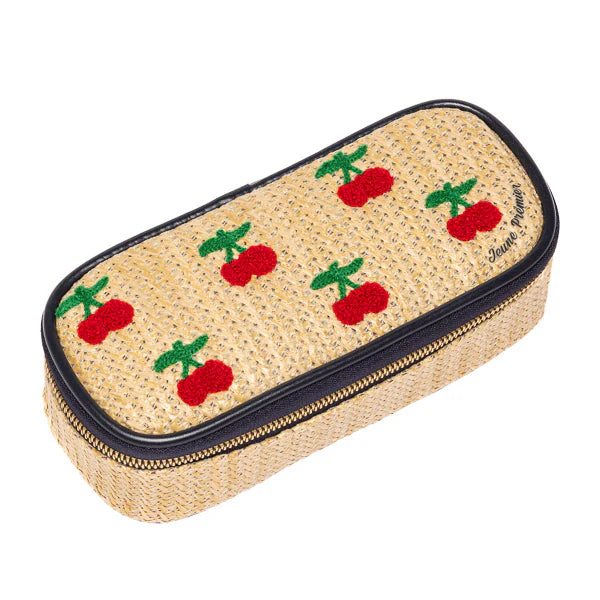 Kulet lapsash  Rafia Qershi - Pencil Box Raffia Cherry - Jeune Premier