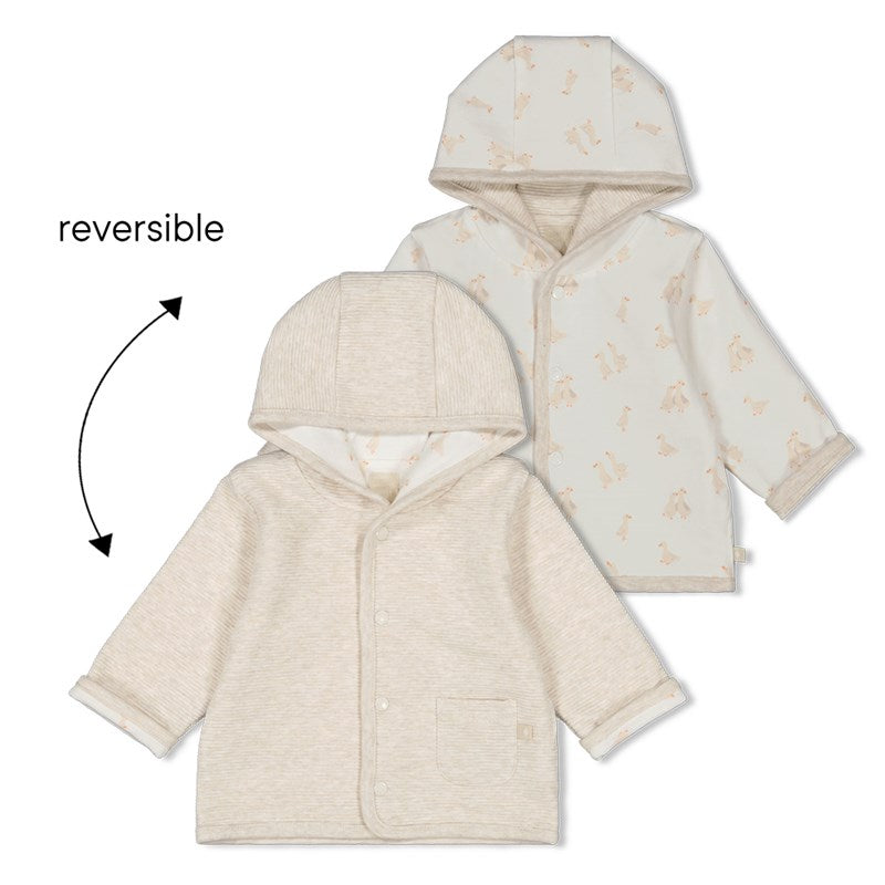 Xhaketë e kthyeshme me kapuç - Reversible jacket with hood - Little Duck/ Feetje