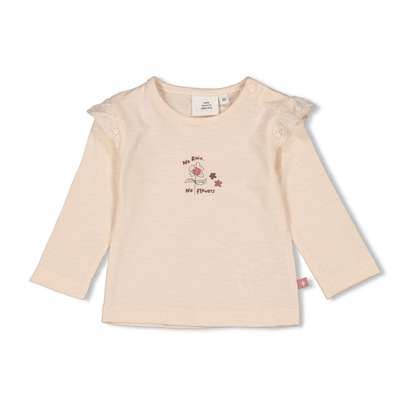 Bluze roze me menge te gjata/ Longsleeve frills - Wild Flowers/ Feetje
