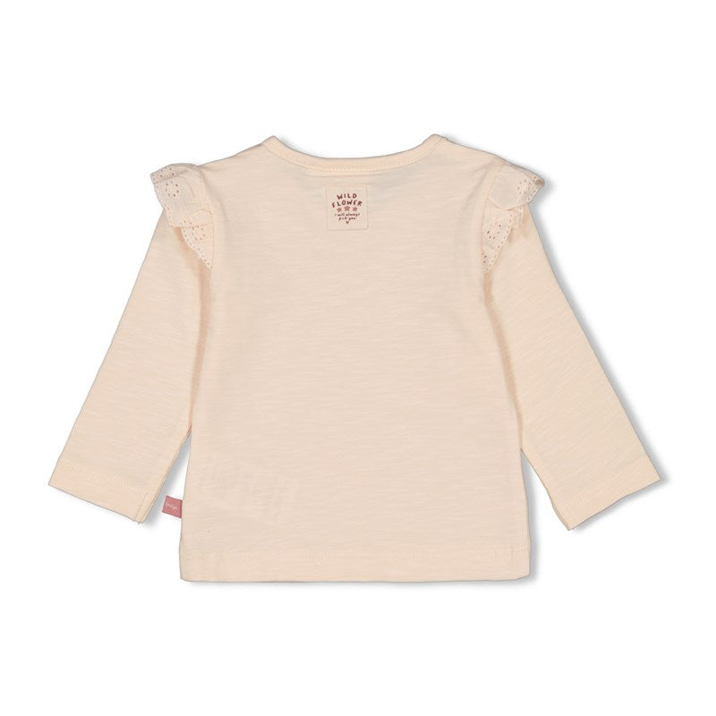 Bluze roze me menge te gjata/ Longsleeve frills - Wild Flowers/ Feetje