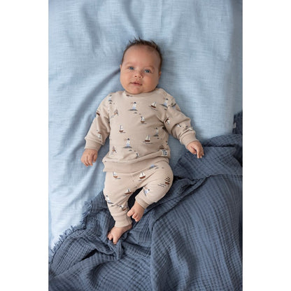 Tuta te gjata bezhe/ Trousers AOP - Let's Sail / Feetje