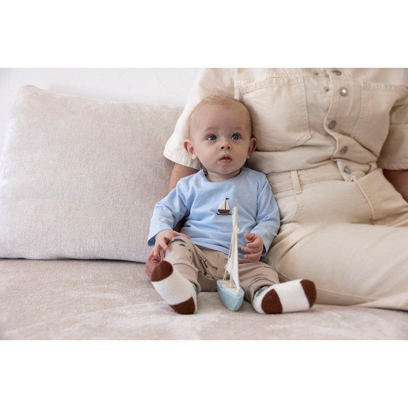 Tuta te gjata bezhe/ Trousers AOP - Let's Sail / Feetje