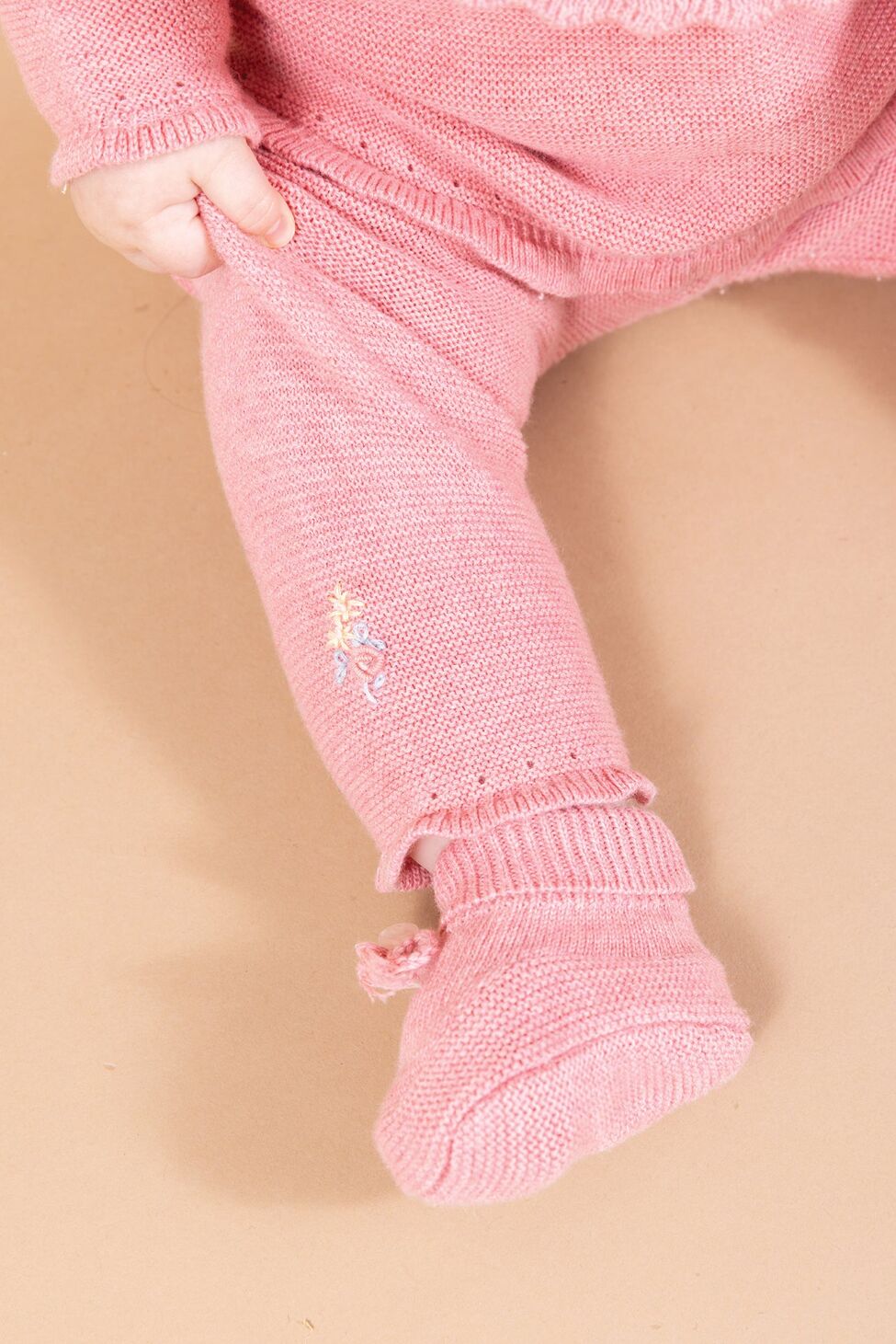 Pupa te thurura roze /Slippers peony knitwear -Tartine et chocolat